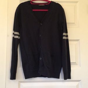 Men’s navy blue and grey cardigan